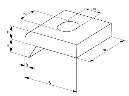 DIN 3568 kikkerklem / balkklem met met afmetingen